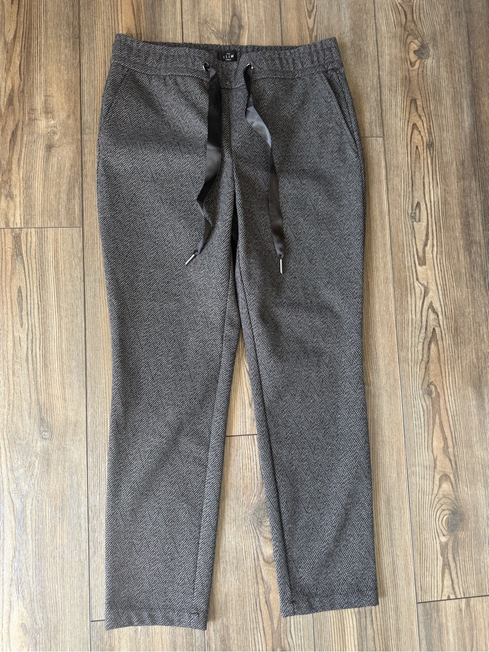 White House Black Market Women’s Charcoal Gray Drawstring Dress Pants